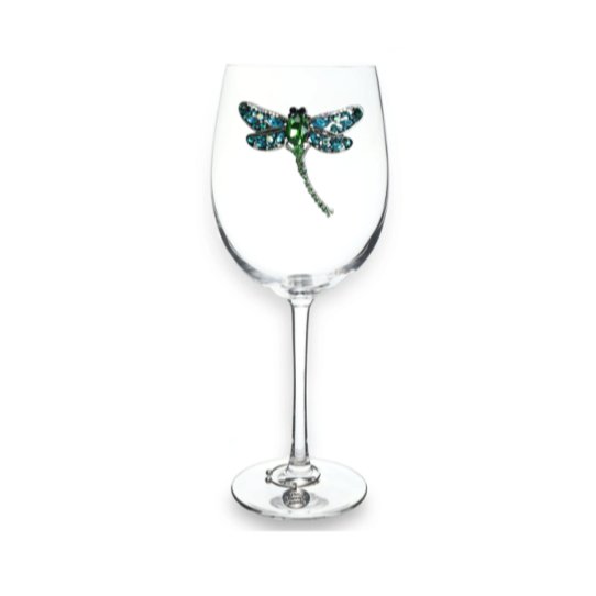 The Queens' Jewels Dragon Fly Jeweled Stemmed Glass | CeCe's Home & Gifts