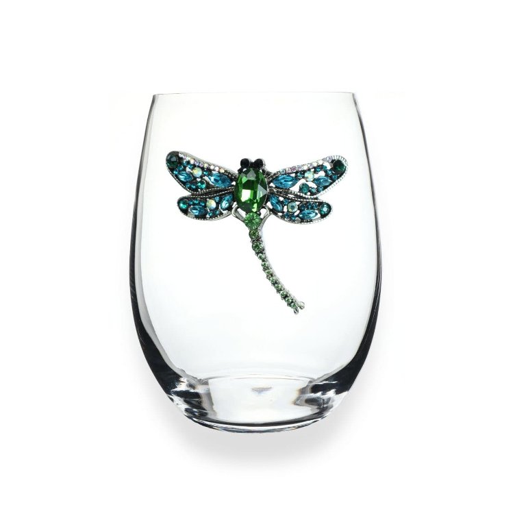 The Queens' Jewels Dragonfly Jeweled Stemless Glass | CeCe's Home & Gifts