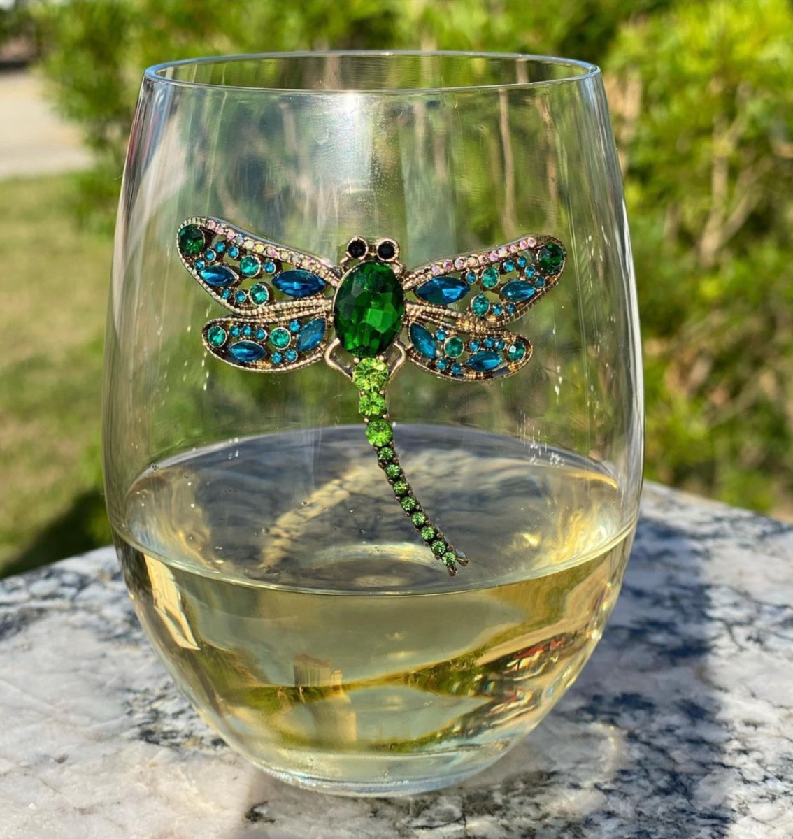The Queens' Jewels Dragonfly Jeweled Stemless Glass | CeCe's Home & Gifts