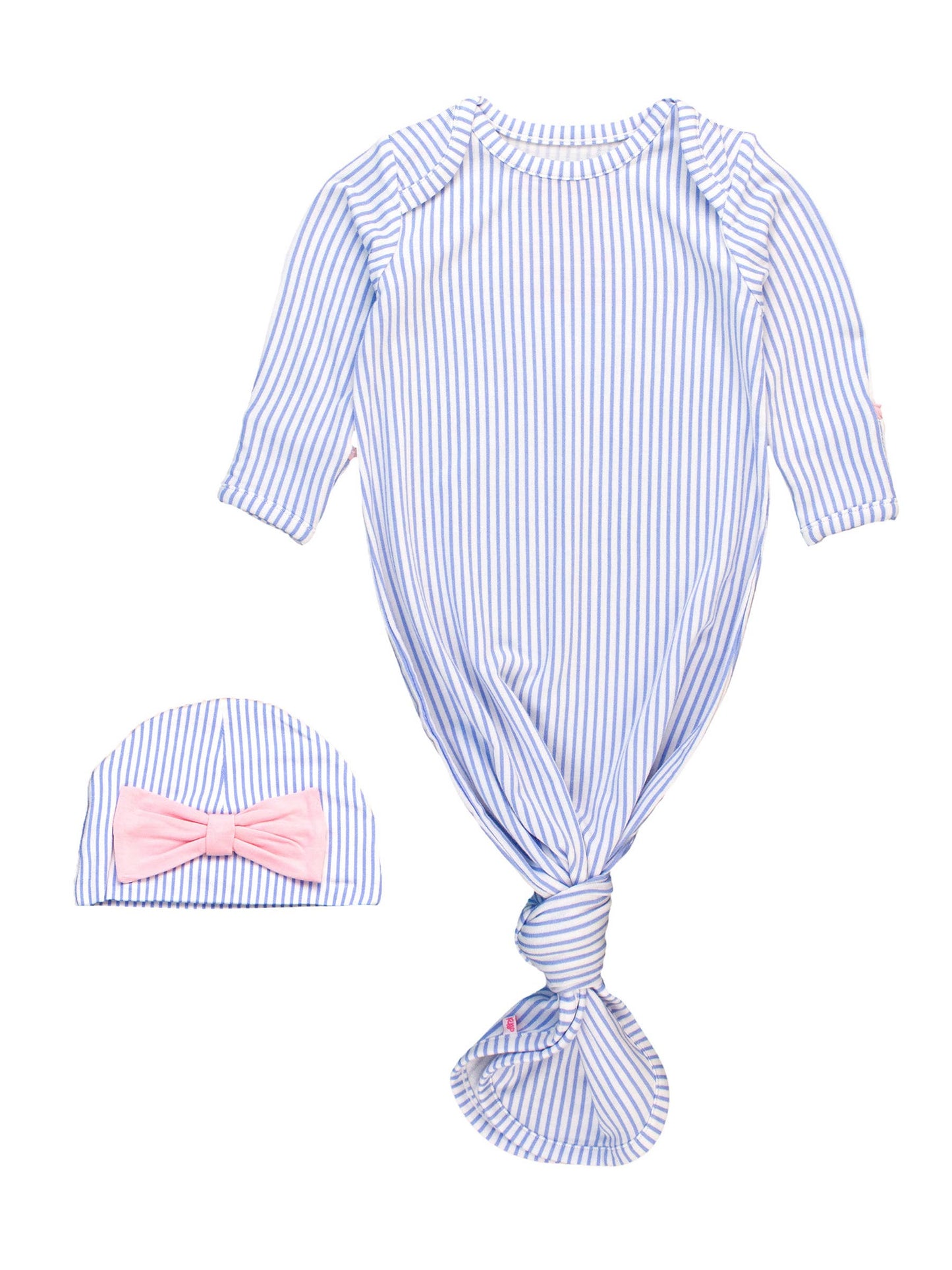 Baby Girl Periwinkle Stripe Bamboo Knotted Gift Set