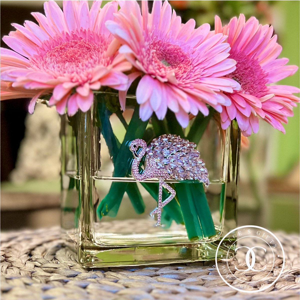 The Queens' Jewels Flamingo Jeweled Decorative Glass Bowl | CeCe's Home & Gifts