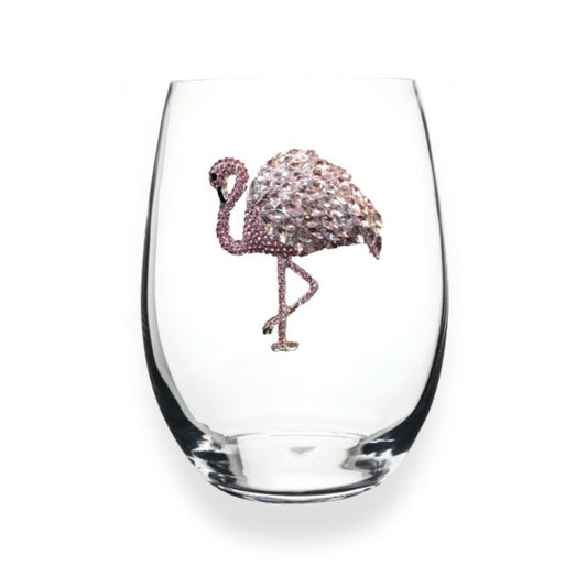 The Queens' Jewels Flamingo Jeweled Stemless Glassware | CeCe's Home & Gifts