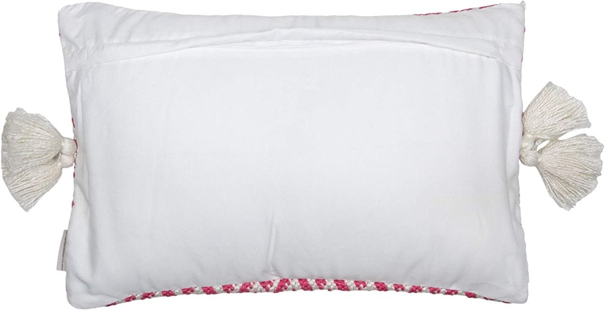 Foreside Home & Garden Foreside Home & Garden 14x22 Hand Woven Pink Pillow | CeCe's Home & Gifts