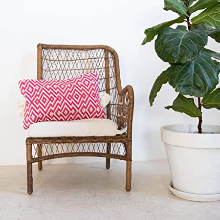 Foreside Home & Garden Foreside Home & Garden 14x22 Hand Woven Pink Pillow | CeCe's Home & Gifts