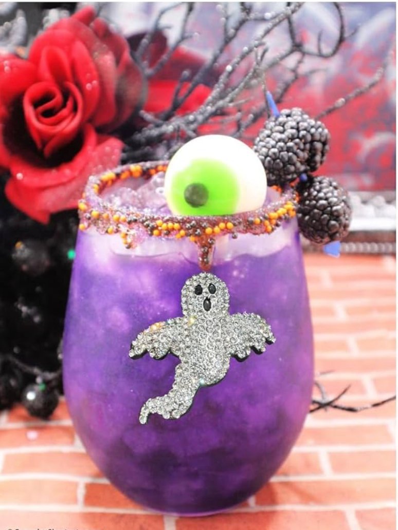 The Queens' Jewels Ghost Jeweled Stemless Wine Glass | CeCe's Home & Gifts