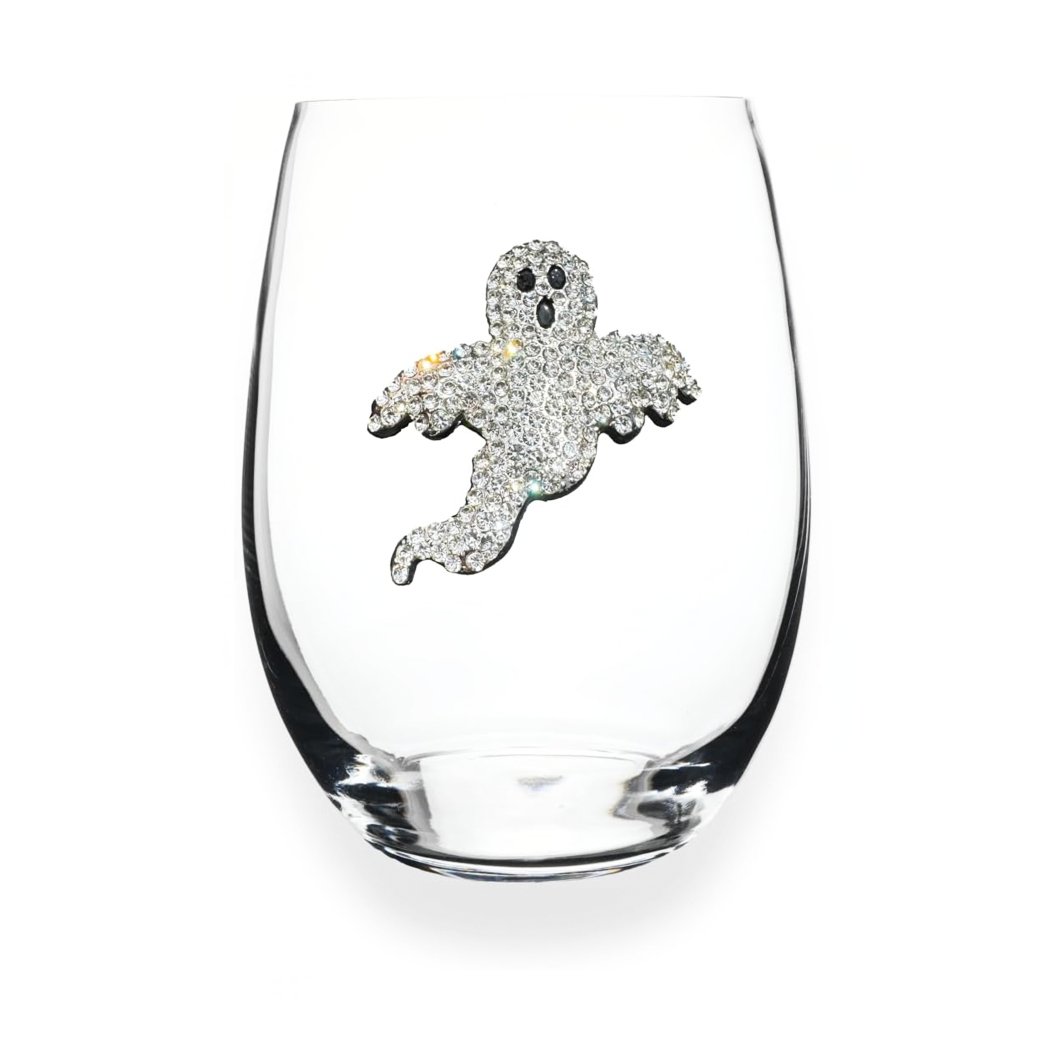 The Queens' Jewels Ghost Jeweled Stemless Wine Glass | CeCe's Home & Gifts