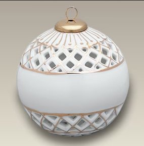 Maryland China Gold Trimmed Openwork Ball Porcelain Ornament | CeCe's Home & Gifts