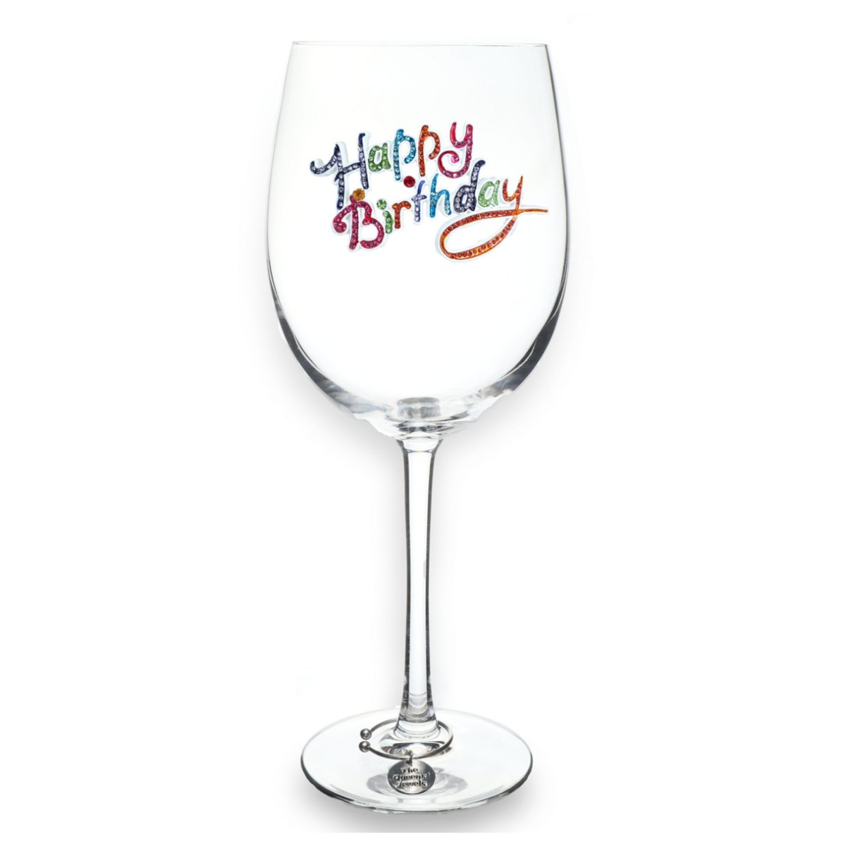 The Queens' Jewels "Happy Birthday" Jeweled Stemmed Glassware | CeCe's Home & Gifts