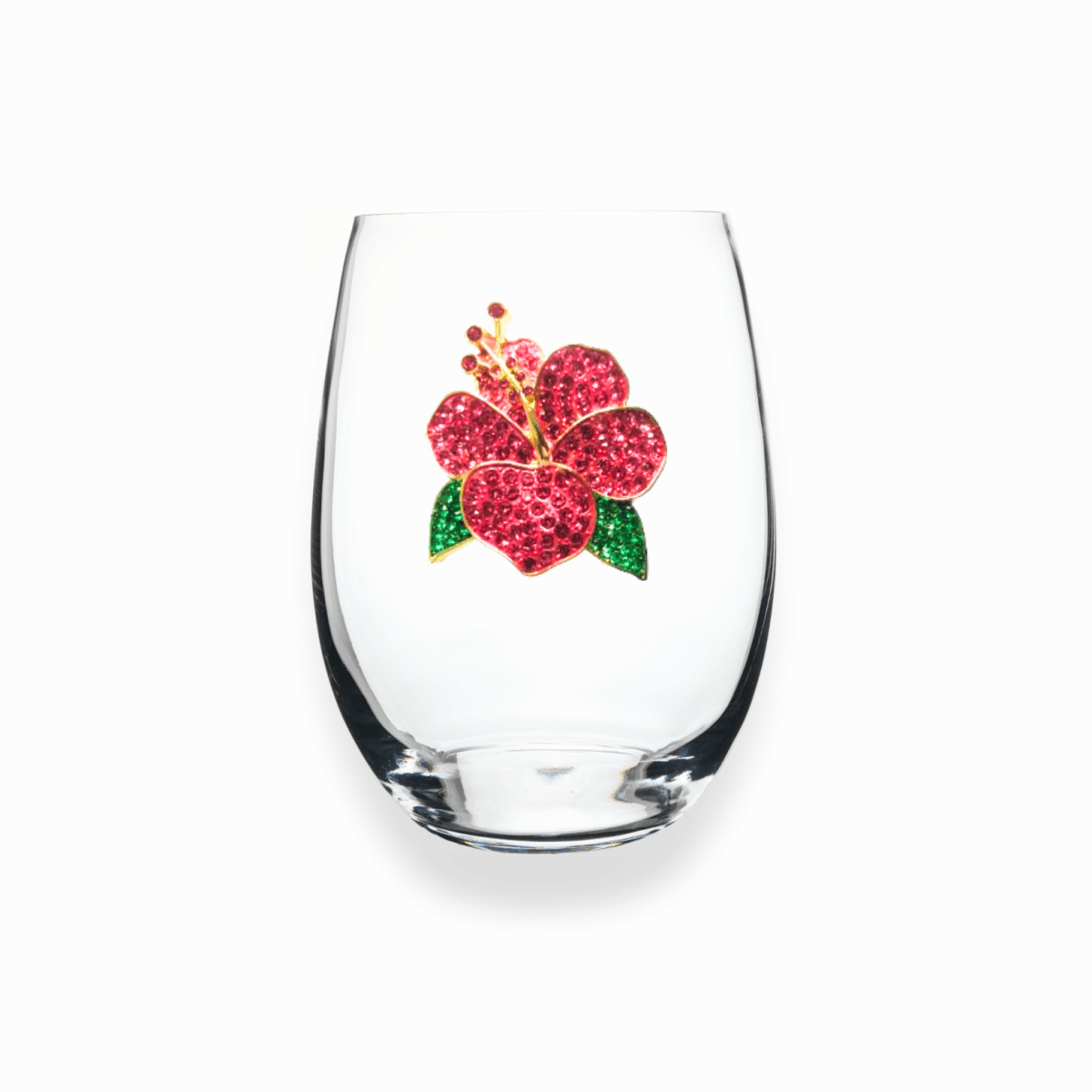 The Queens' Jewels Hibiscus Jeweled Stemless Glassware | CeCe's Home & Gifts