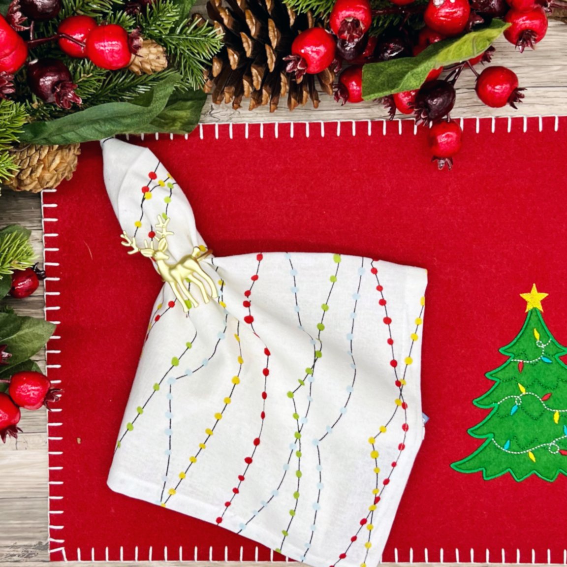 C&F HOME Christmas Tree Felt Placemat | CeCe's Home & Gifts