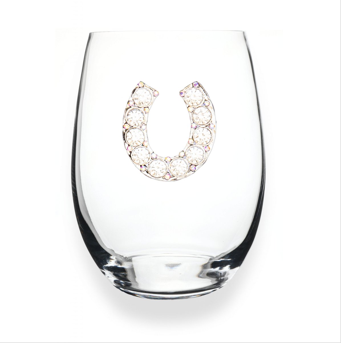 The Queens' Jewels Horseshoe Jeweled Stemless Glassware | CeCe's Home & Gifts