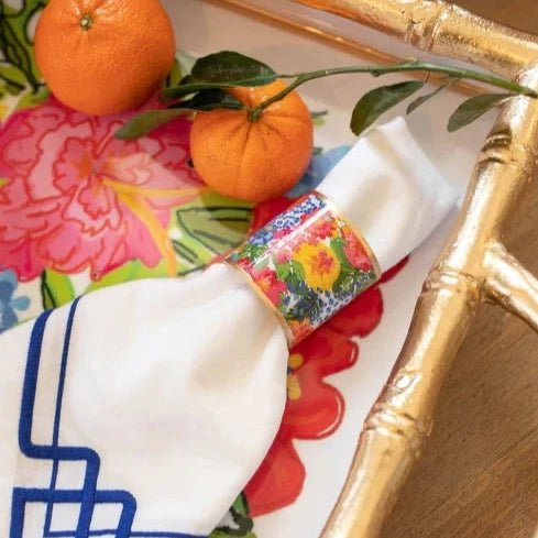 Jaye's Studio Jaye's Studio Blooming Garden Enameled Napkin Rings | Set of 4 | CeCe's Home & Gifts