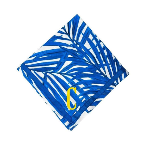 Jaye's Studio Jaye's Studio Blue Palm Print Dinner Napkin | CeCe's Home & Gifts