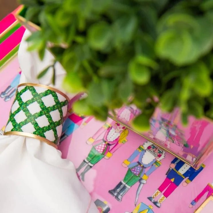 Jaye's Studio Jaye's Studio Trellis Enameled Napkin Rings | Set of 4 | CeCe's Home & Gifts