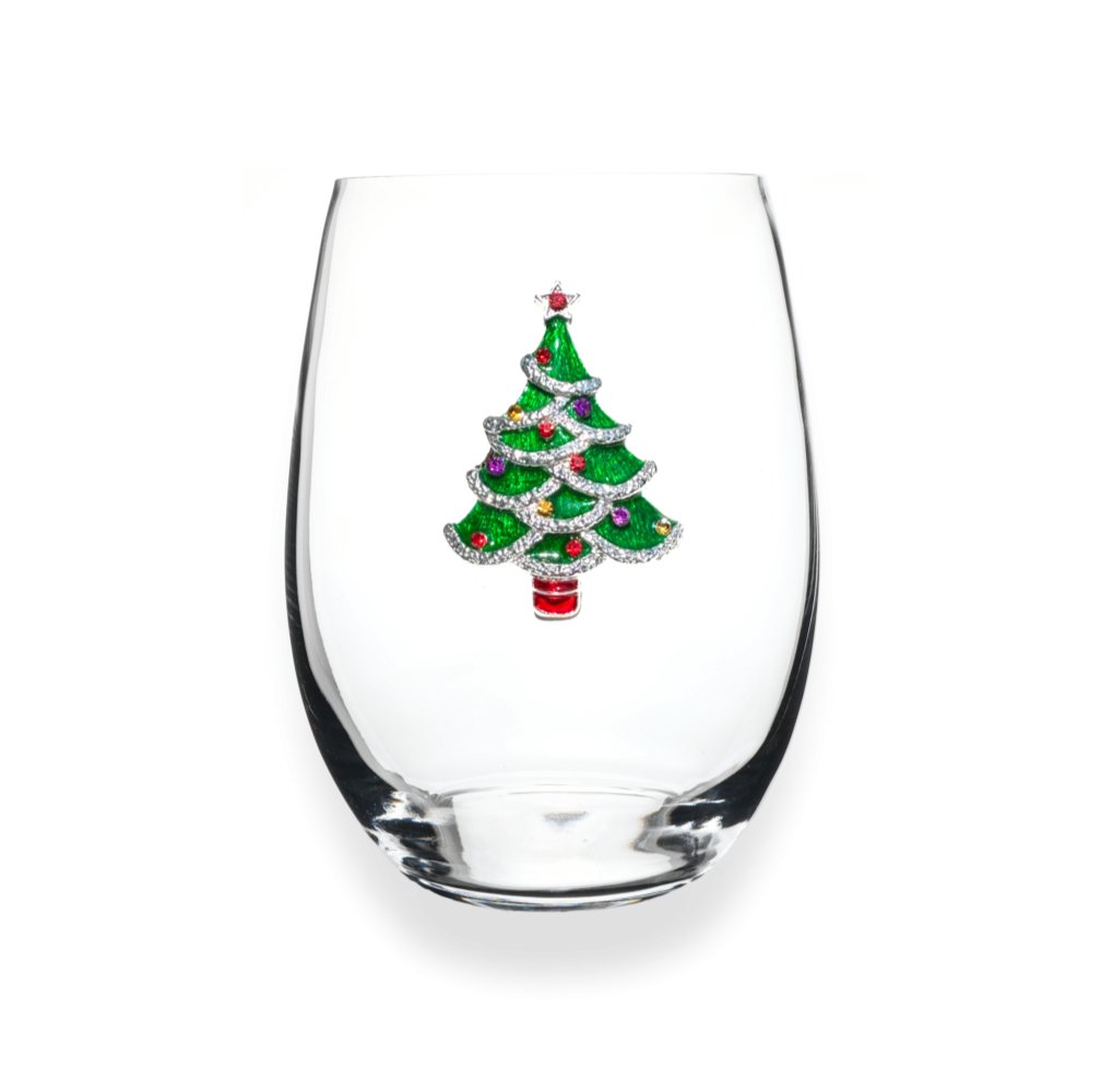 The Queens' Jewels Jeweled Christmas Tree Stemless Glassware | CeCe's Home & Gifts