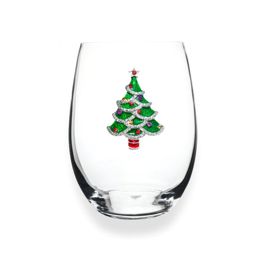 The Queens' Jewels Jeweled Christmas Tree Stemless Glassware | CeCe's Home & Gifts