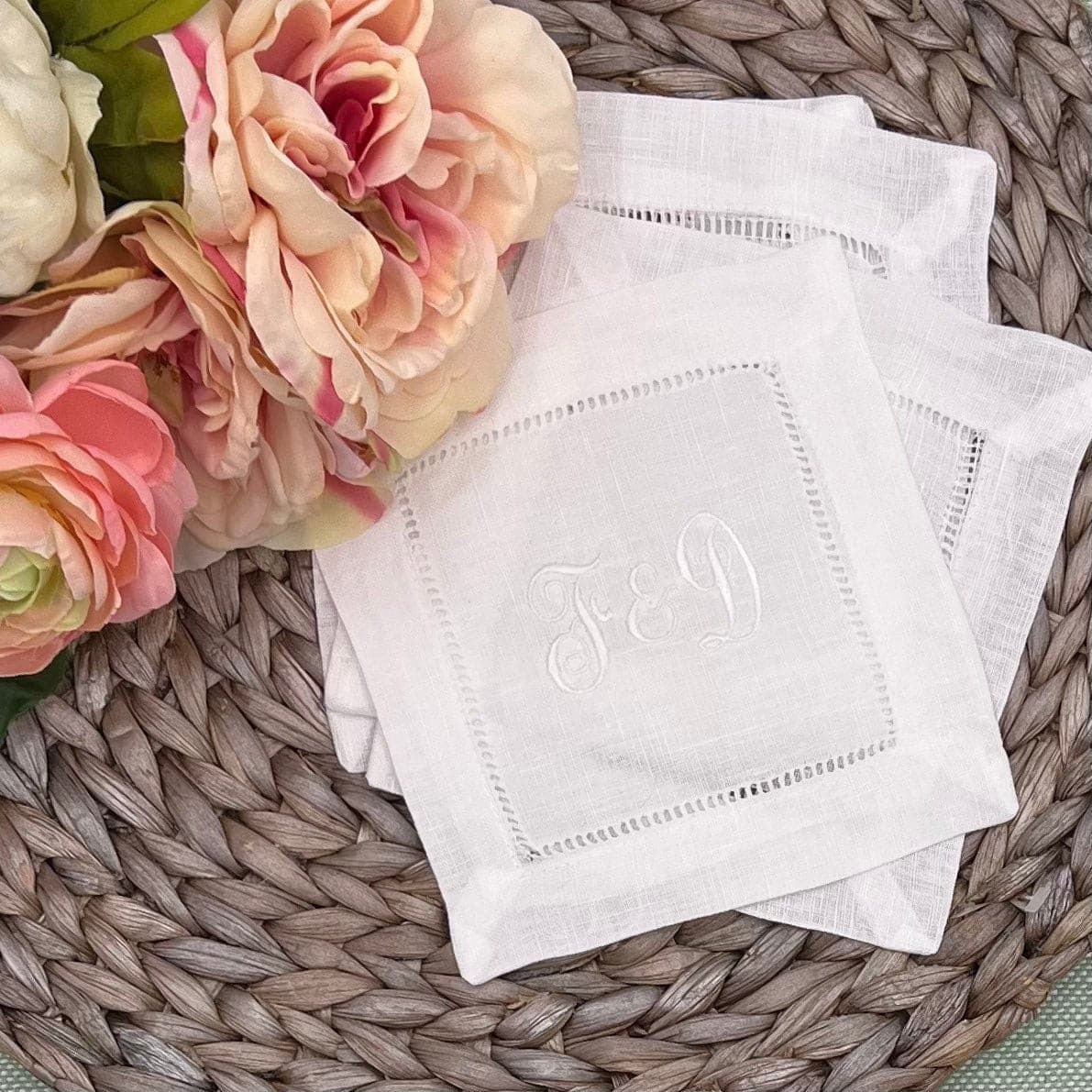 CeCe's Home & Gifts Libby Monogrammed Linen 6x6 Napkin | CeCe's Home & Gifts