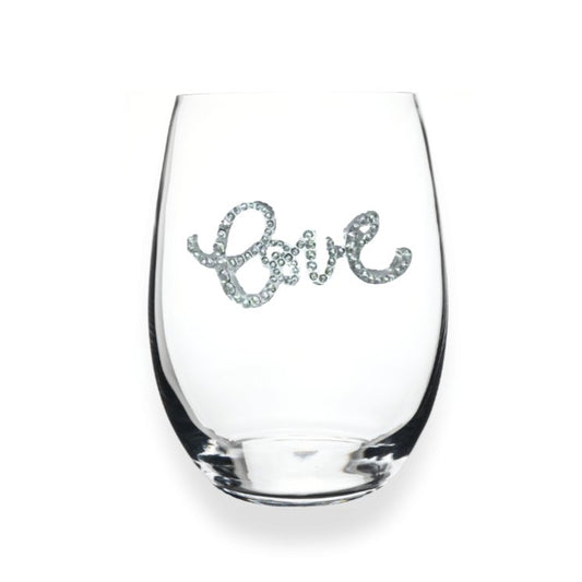 The Queens' Jewels "Love" Jeweled Stemless Glassware | CeCe's Home & Gifts