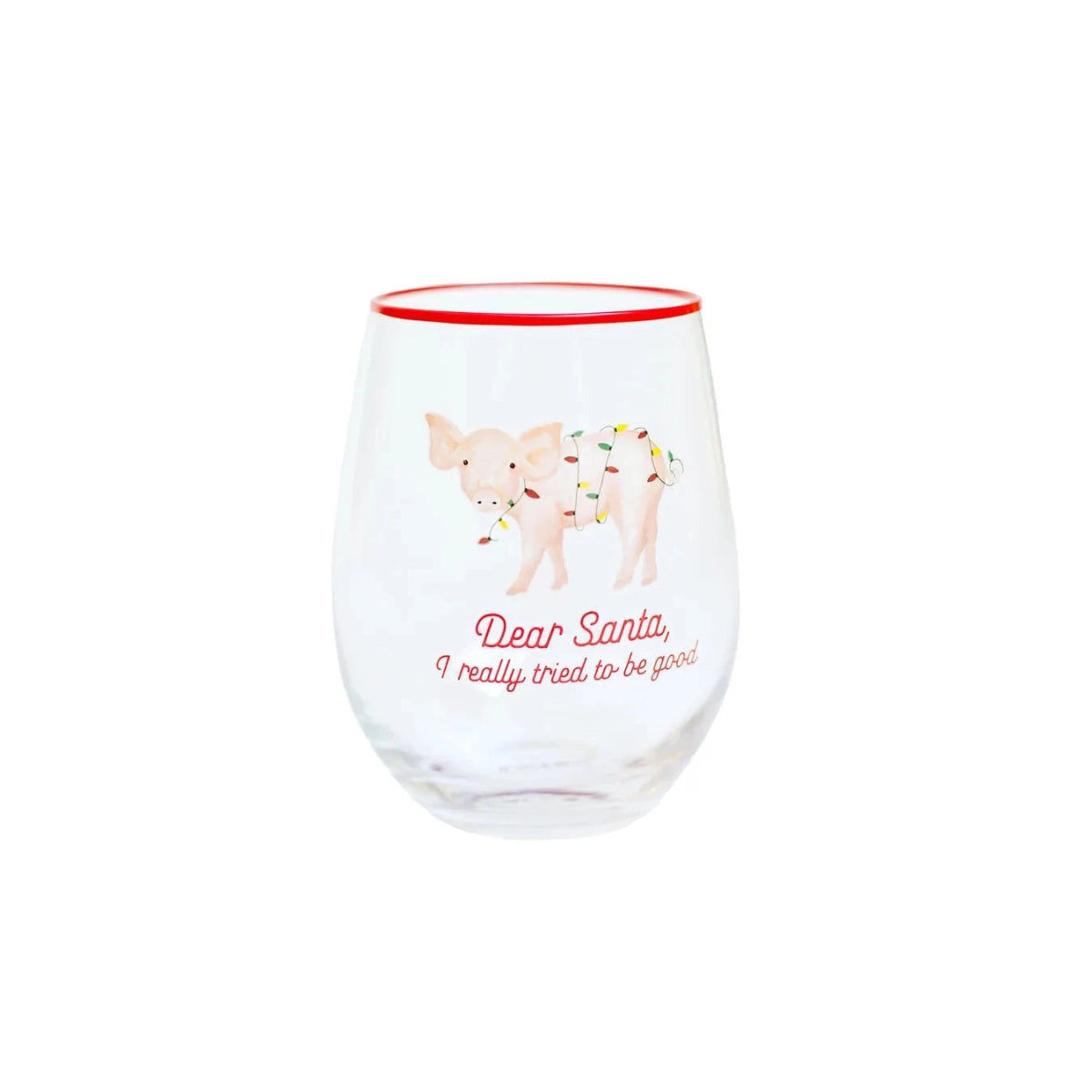 Mary Square Mary Square "Dear Santa" Christmas Wine Glasses | CeCe's Home & Gifts