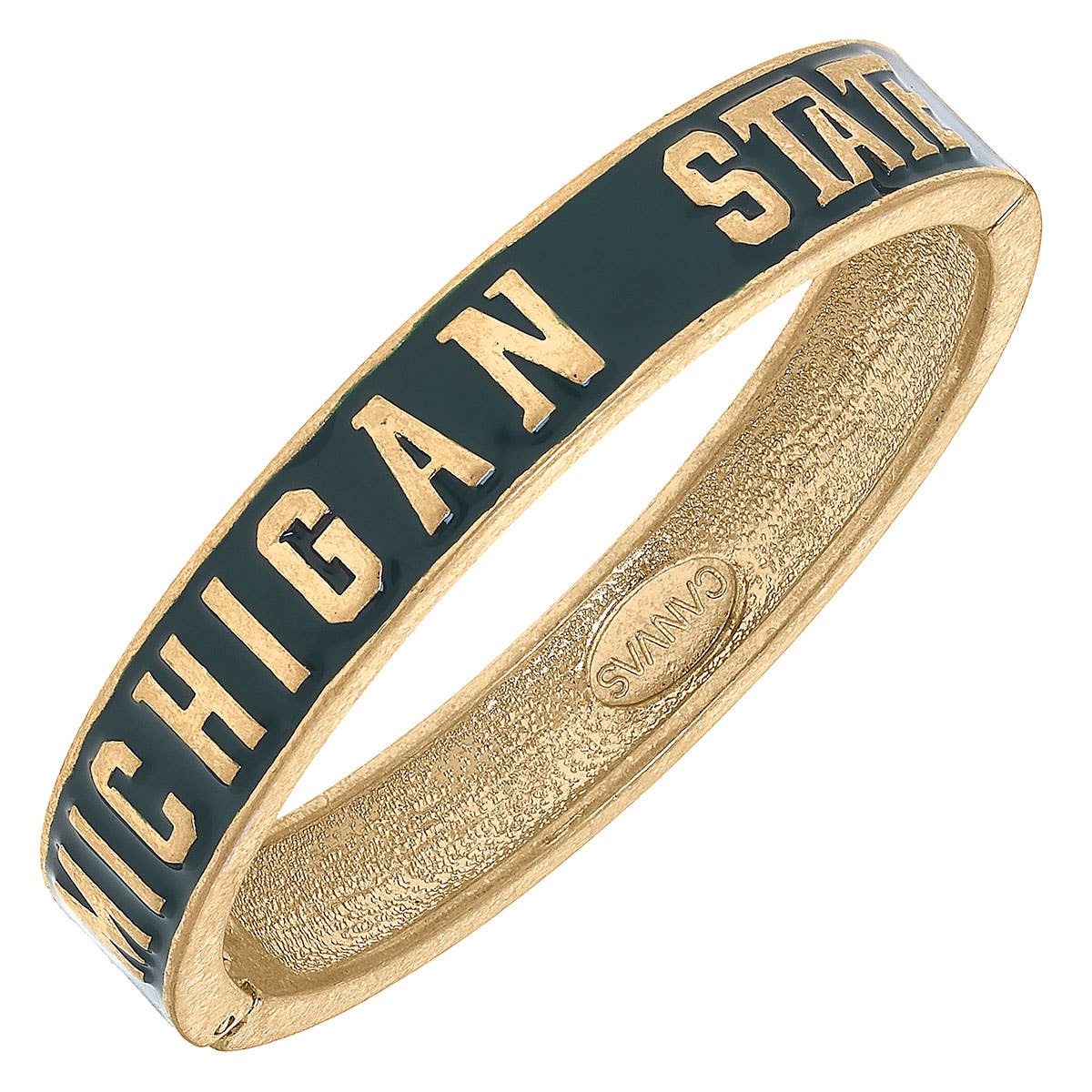 Canvas Style Michigan State Spartans Enamel Hinge Bangle: Spartan Green | CeCe's Home & Gifts