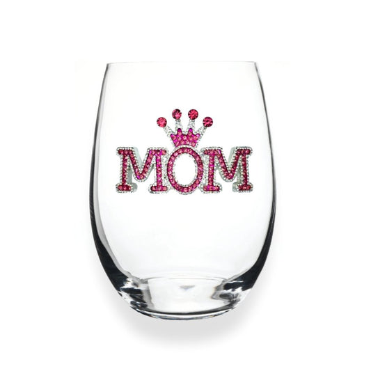 The Queens' Jewels "Mom" Jeweled Stemless Glassware | CeCe's Home & Gifts