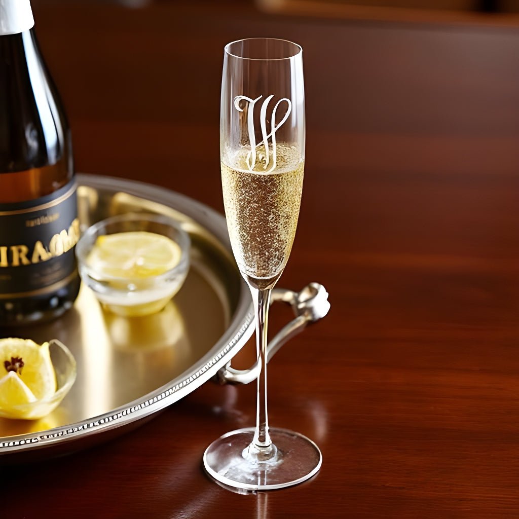 TEROFORMA Monogram Crystal Fluted Stemware | CeCe's Home & Gifts