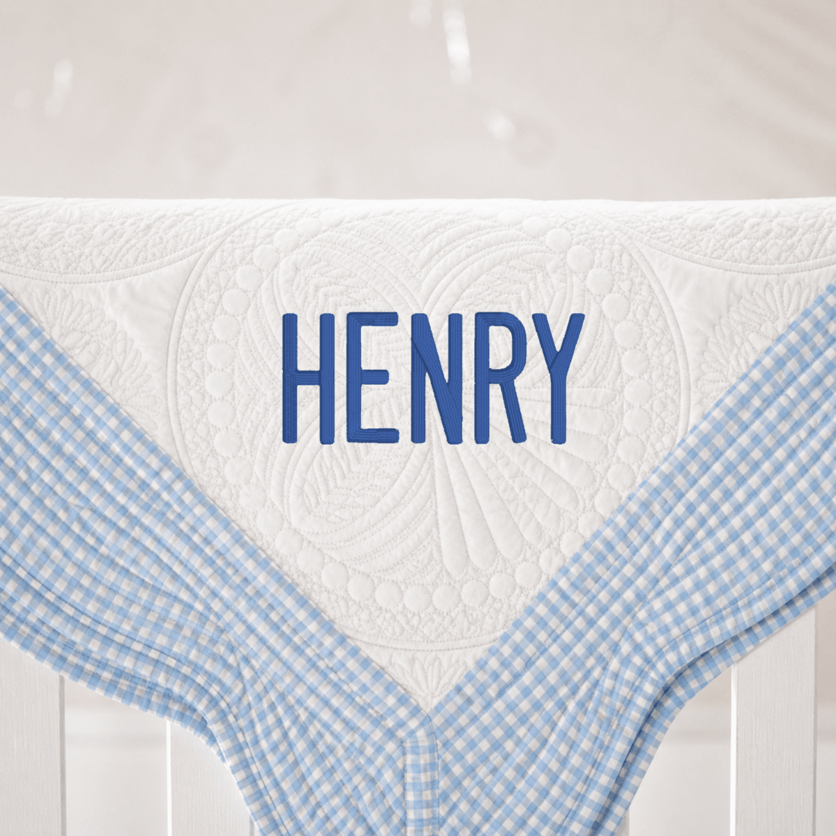 CeCe's Home & Gifts Monogrammed Heirloom Baby Quilt | Assorted Colors | CeCe's Home & Gifts