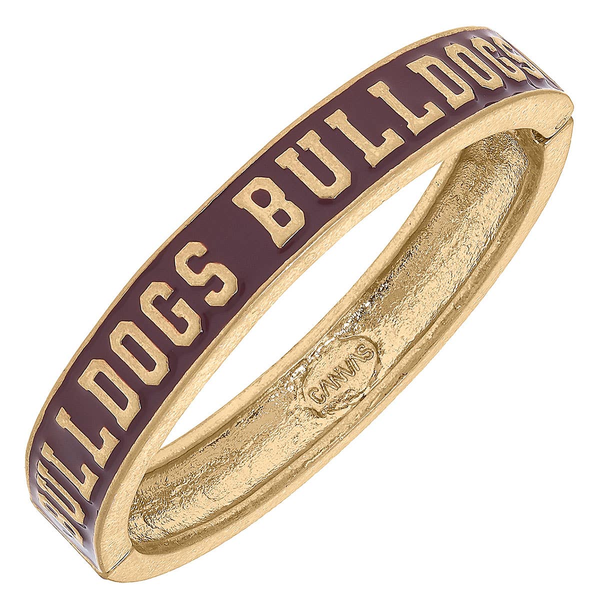 Canvas Style MSU Bulldogs Maroon Enamel Hinge Bangle | CeCe's Home & Gifts