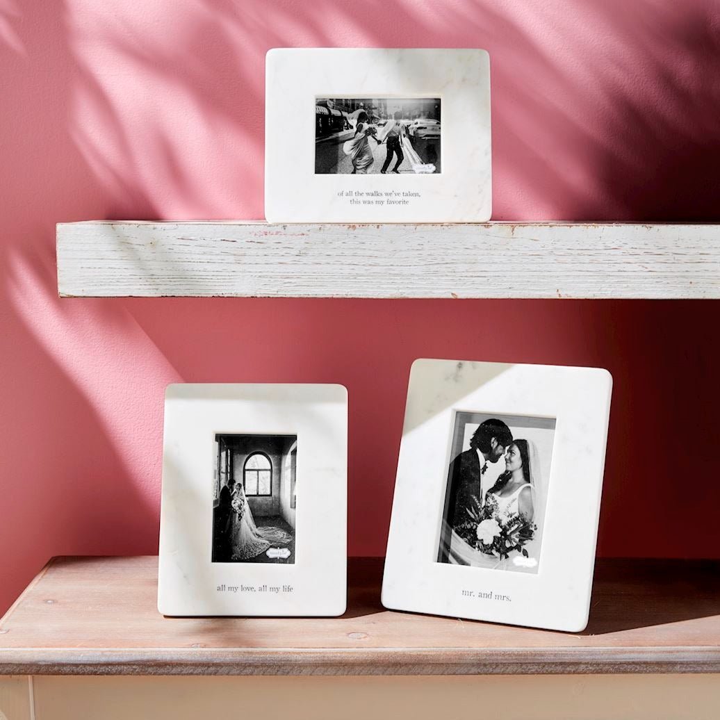 Mud Pie Mud Pie "All The Walks" Marble Frame (4x6) | CeCe's Home & Gifts