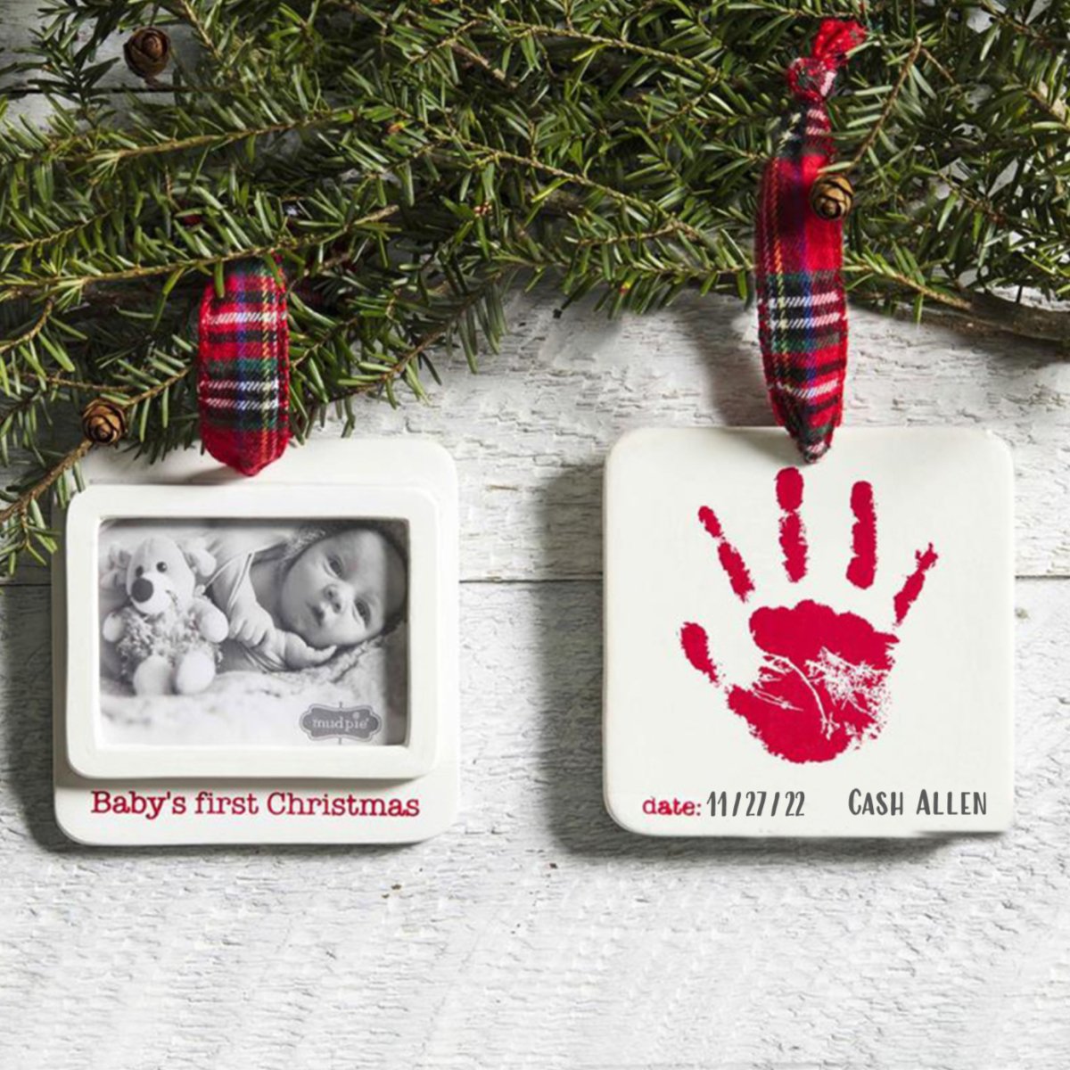 Mud Pie Mud Pie Baby's First Christmas Handprint Ornament | CeCe's Home & Gifts