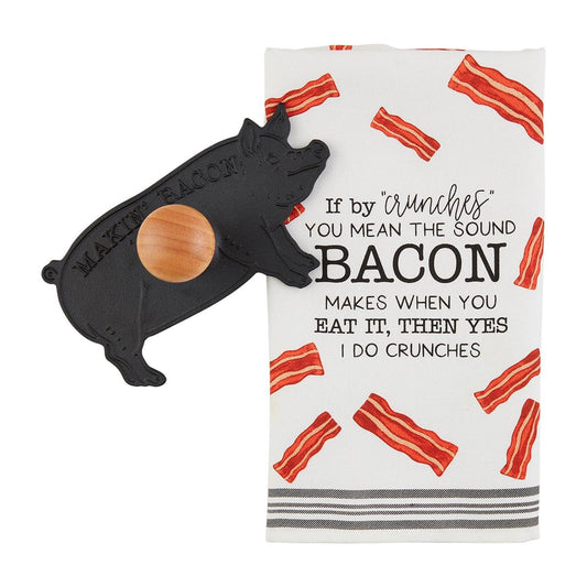 Mud Pie Mud PIe Bacon Press & Towel Set | CeCe's Home & Gifts