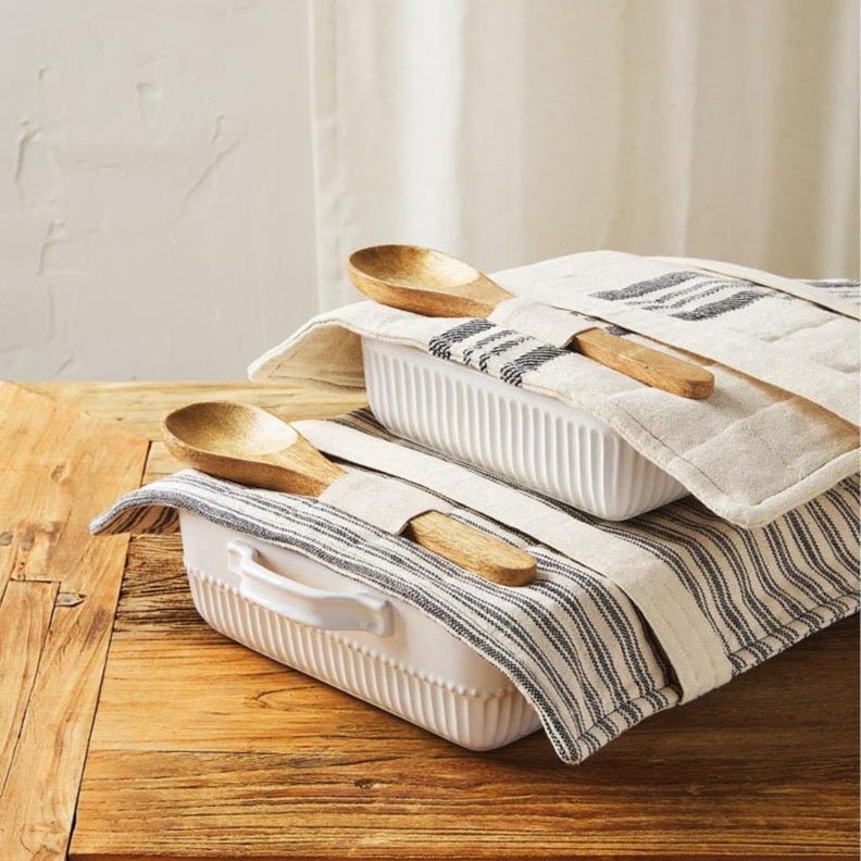 Mud Pie Mud Pie Casserole Holder Set - Eat & Enjoy | CeCe's Home & Gifts