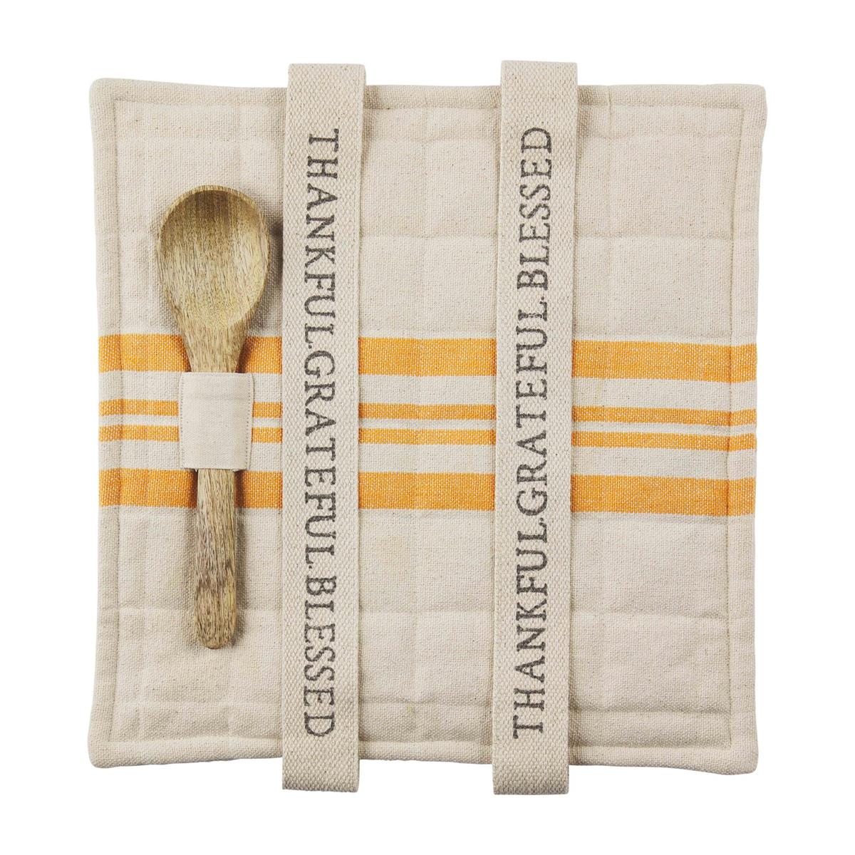 Mud Pie Mud Pie Casserole Holder Set - Thankful | CeCe's Home & Gifts