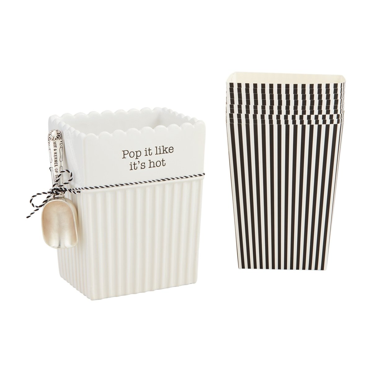 Mud Pie Mud Pie Ceramic Popcorn Bucket & Bag Set | CeCe's Home & Gifts