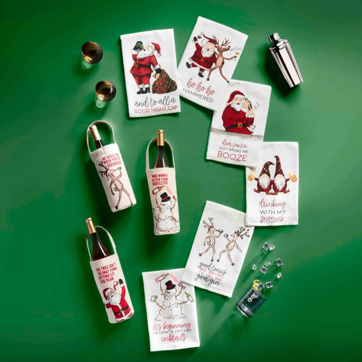 Mud Pie Mud Pie Christmas Drinking Towels | CeCe's Home & Gifts