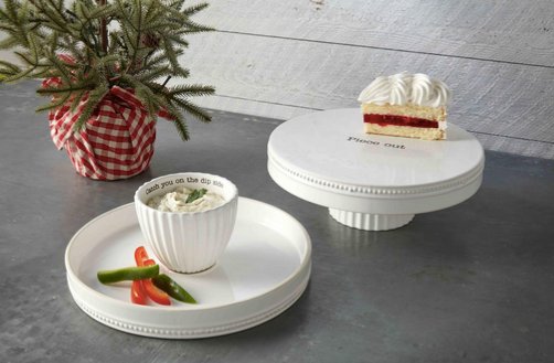 Mud Pie Mud Pie Circa Reversible Pedestal Chip & Dip Set | CeCe's Home & Gifts