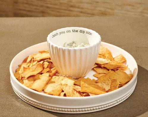 Mud Pie Mud Pie Circa Reversible Pedestal Chip & Dip Set | CeCe's Home & Gifts