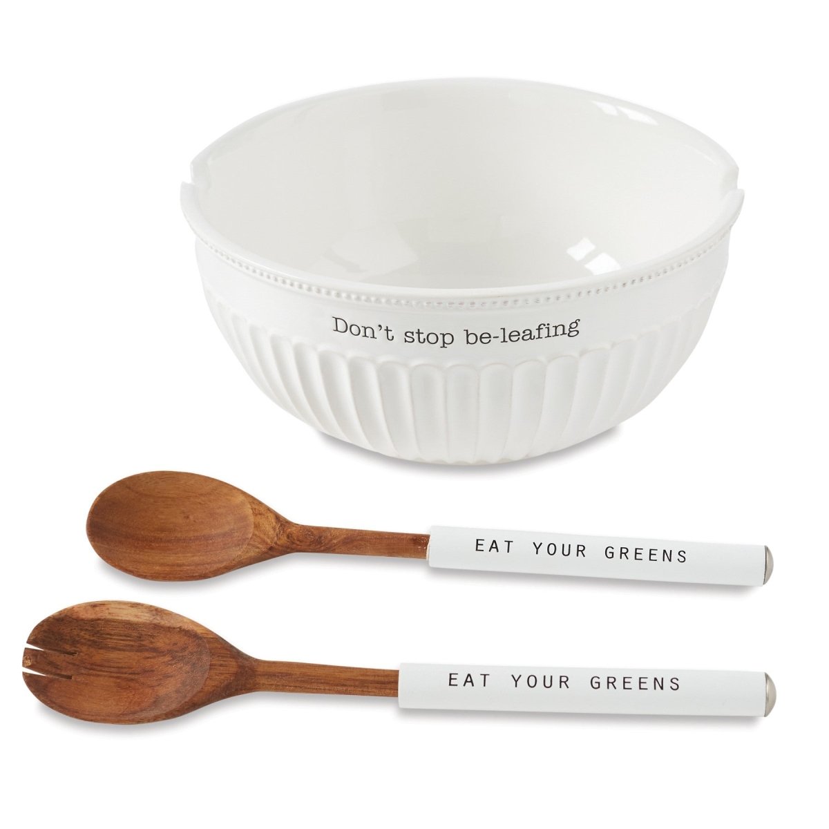 Mud Pie Mud Pie "Don't Stop Be - Leafing" Salad Bowl Set | CeCe's Home & Gifts