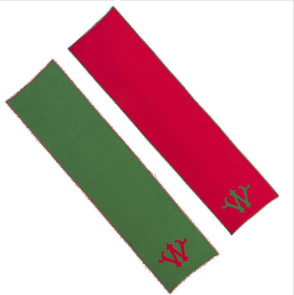 Mud Pie Mud Pie Green & Red Christmas Pom Pom Table Runners | CeCe's Home & Gifts