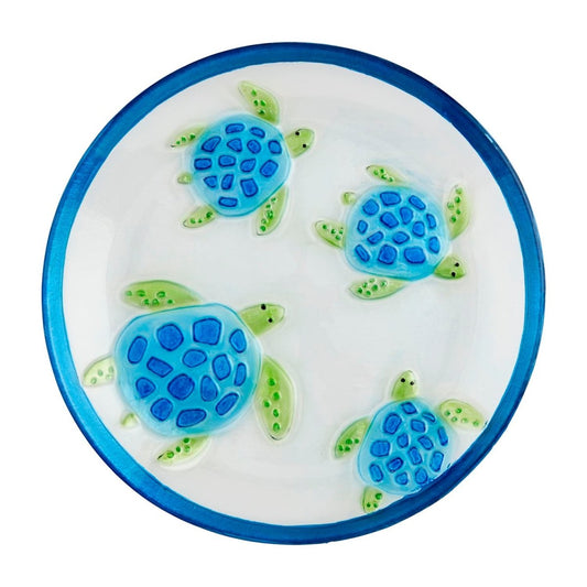 Mud Pie Mud Pie Hand Painted Glass Turtle Platter | CeCe's Home & Gifts