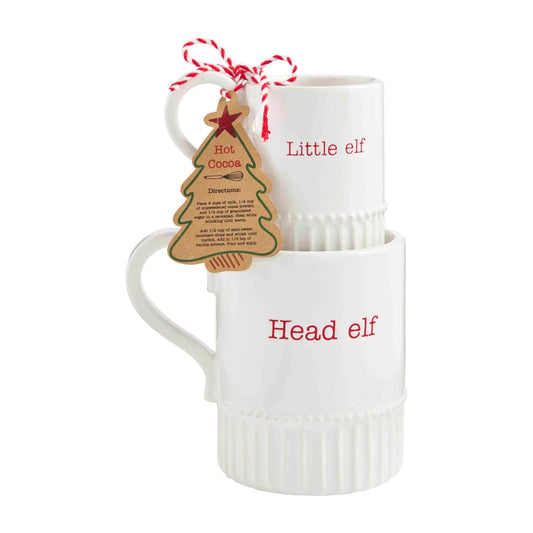 Mud Pie Mud Pie Holiday Big Elf & Little Elf Mug Set | CeCe's Home & Gifts