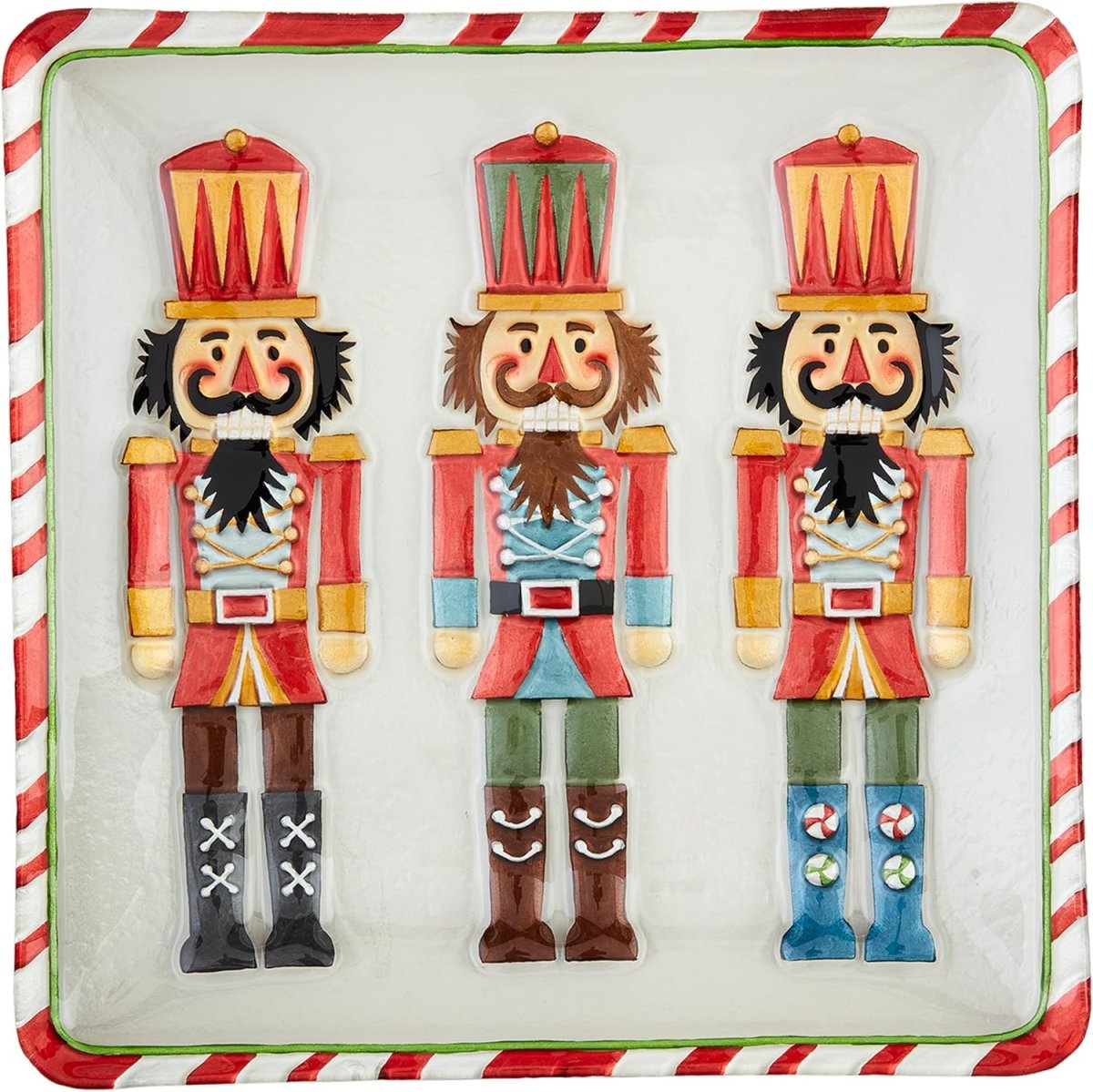 Mud Pie Mud Pie Nutcracker Glass Platter | CeCe's Home & Gifts