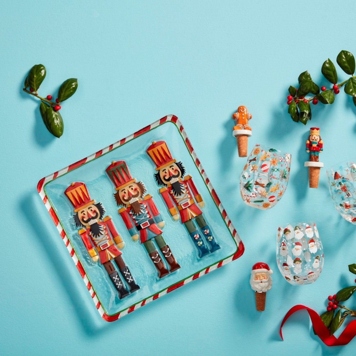 Mud Pie Mud Pie Nutcracker Glass Platter | CeCe's Home & Gifts