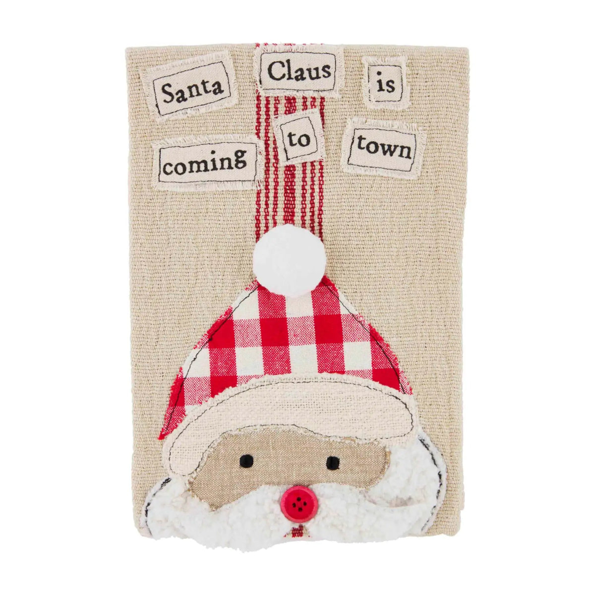 Mud Pie Mud Pie Santa Appliqued Hand Towel | CeCe's Home & Gifts