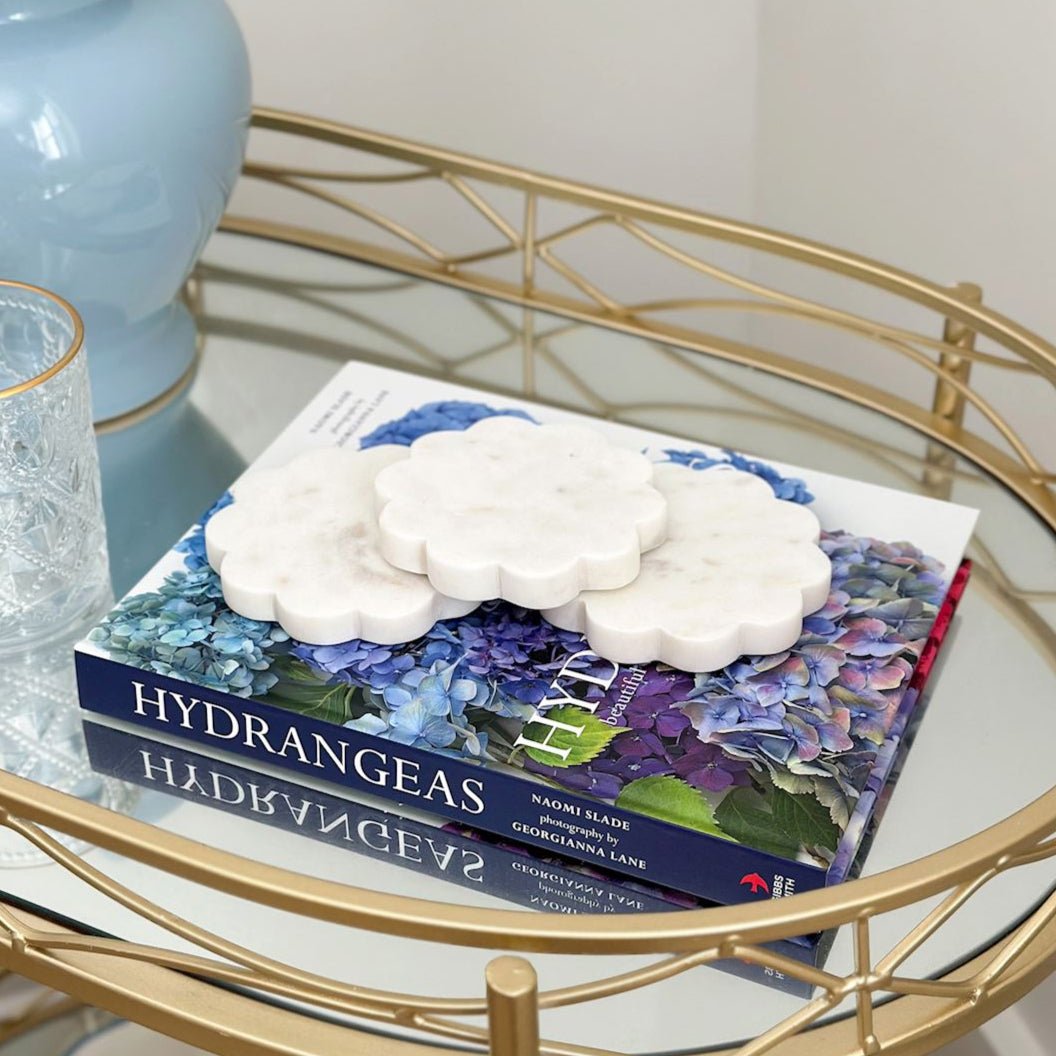 Mud Pie Mud Pie Scallop Marble Coaster Set | CeCe's Home & Gifts