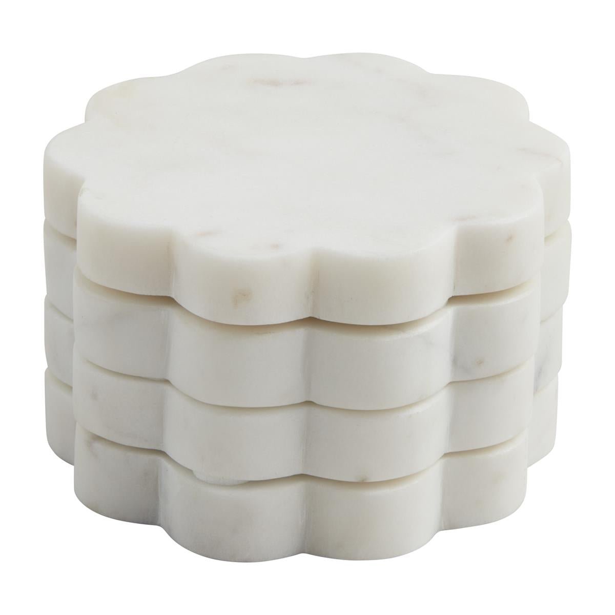 Mud Pie Mud Pie Scallop Marble Coaster Set | CeCe's Home & Gifts