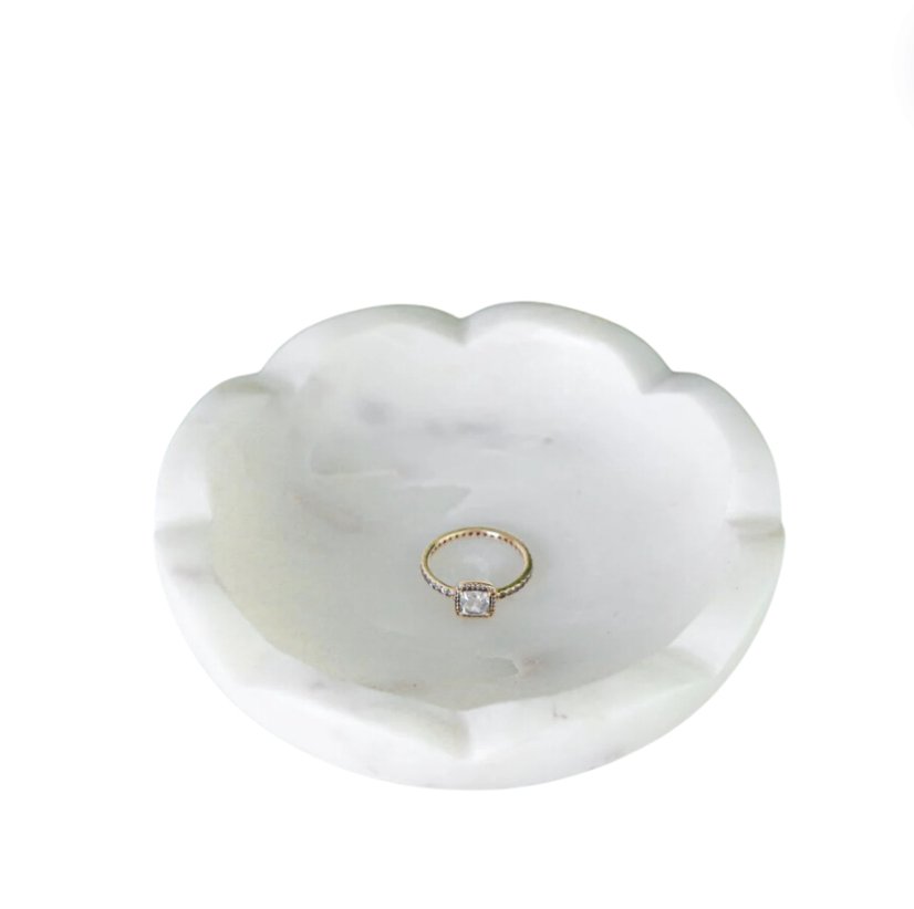 Mud Pie Mud Pie Scallop Marble Coupe Dish | CeCe's Home & Gifts