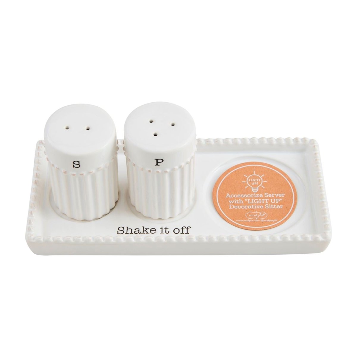 Mud Pie Mud Pie "Shake it Off" Salt & Pepper Accessory | CeCe's Home & Gifts