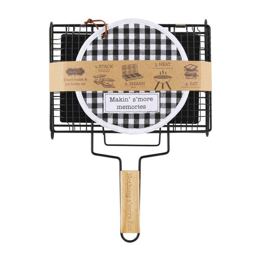 Mud Pie Mud Pie S'mores Basket And Pot Holder Set | CeCe's Home & Gifts