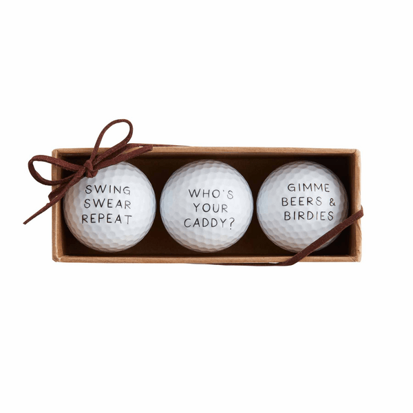 Mud Pie Mud Pie "Who's Your Caddy" Golf Ball Set | CeCe's Home & Gifts